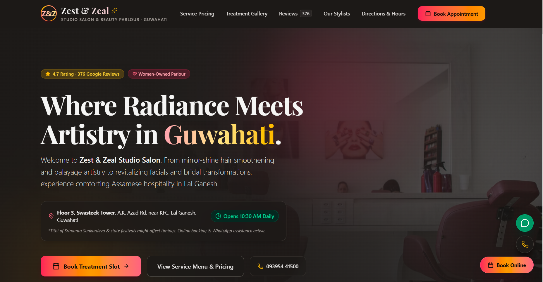 Beauty Parlour Website